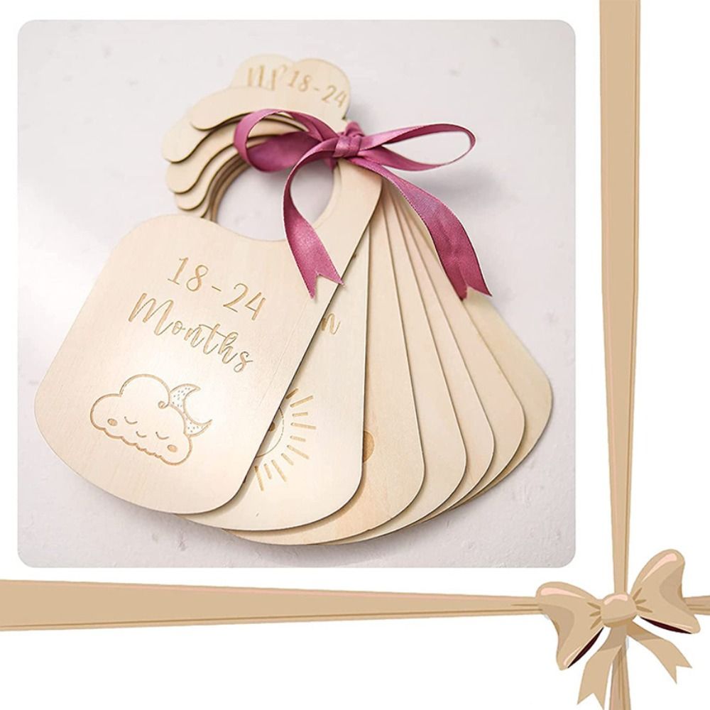 Baby Nursery Hangers - 7/8Pcs Wood Baby Closet Divider Label