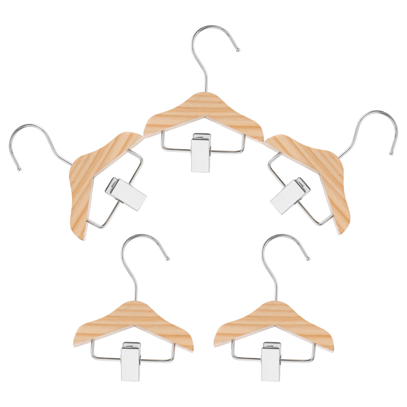 Baby Nursery Hangers - 5Pcs Wood Mini Clothes Hangers for