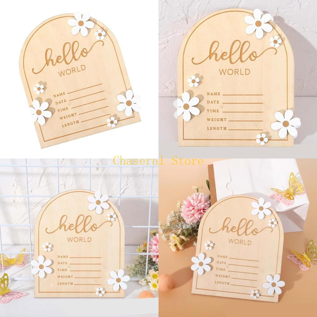 Baby Nursery Name Sign - E7CE Hello Wooden Baby Name Sign
