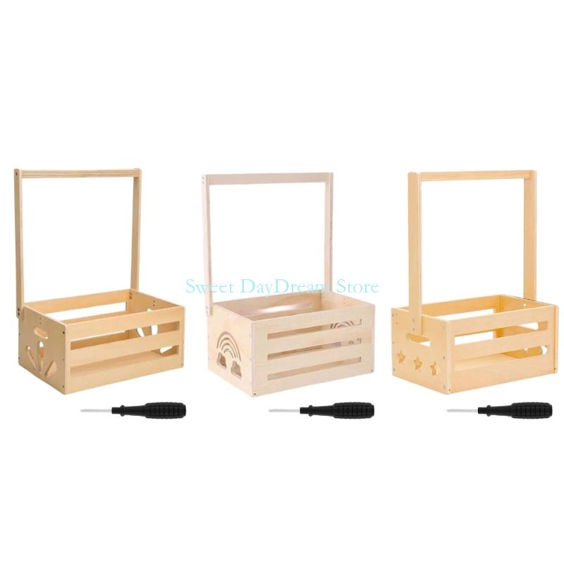 Baby Nursery Organiser - Y88C Wooden Baby Showers Gift Basket