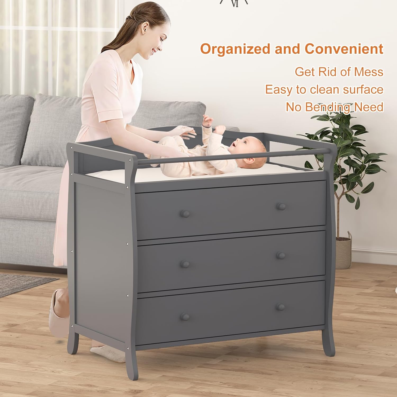 3 Drawers Baby Changing Table  - Baby Nursery Table recension och pris