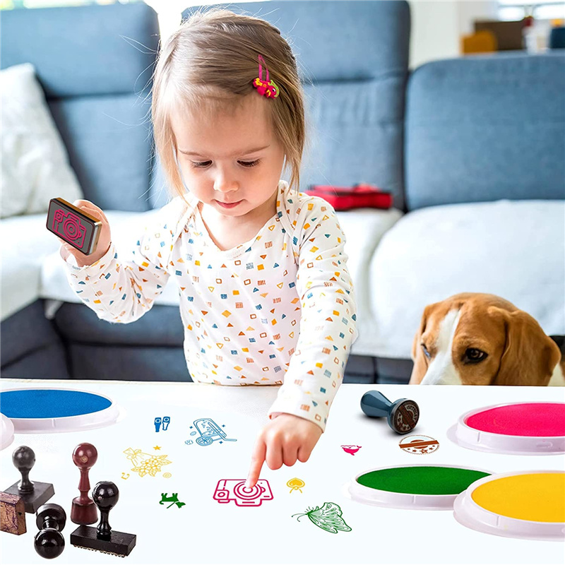 5 Large Round Craft Ink Pads N - Footprint Ink Kit recension och pris