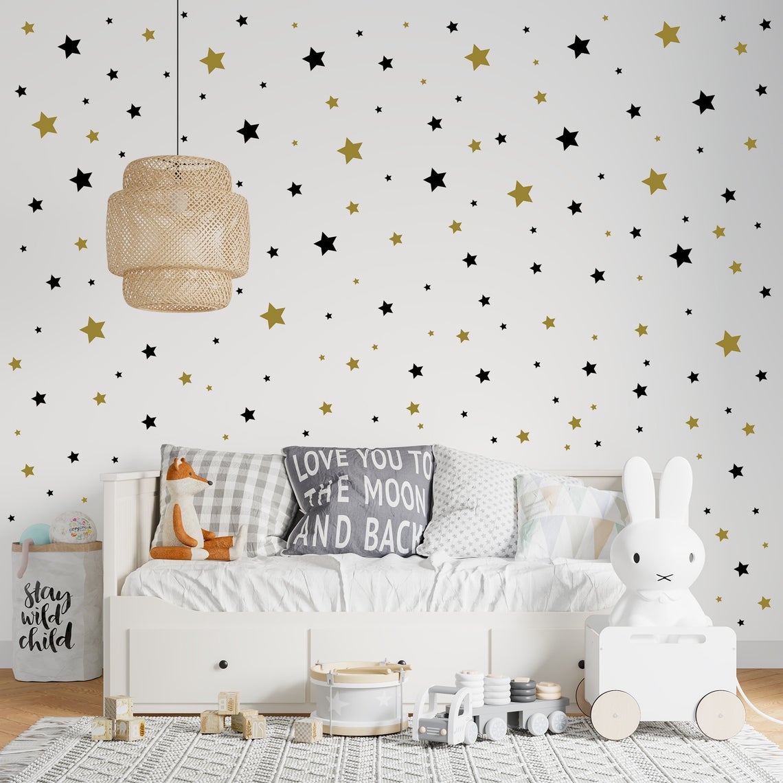 Cartoon 65Pcs Star Wall Sticke - Baby Nursery Set Furniture recension och pris