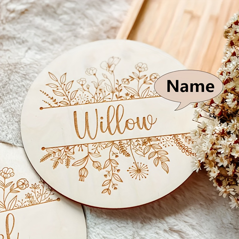 Personalized Floral Engraved N - Baby Nursery Name Sign recension och pris