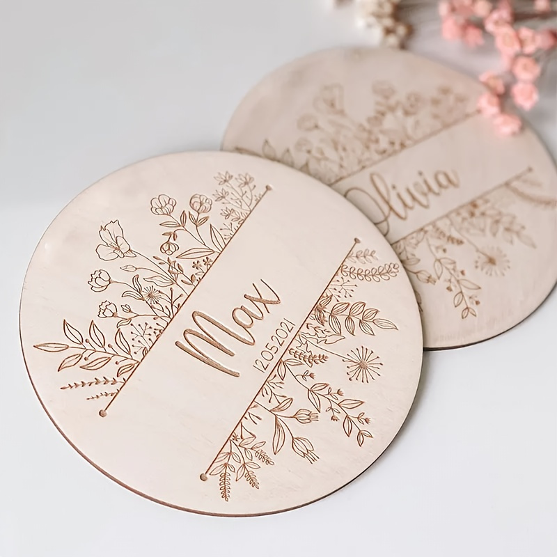 Personalized Floral Engraved N - Baby Nursery Name Sign recension och pris