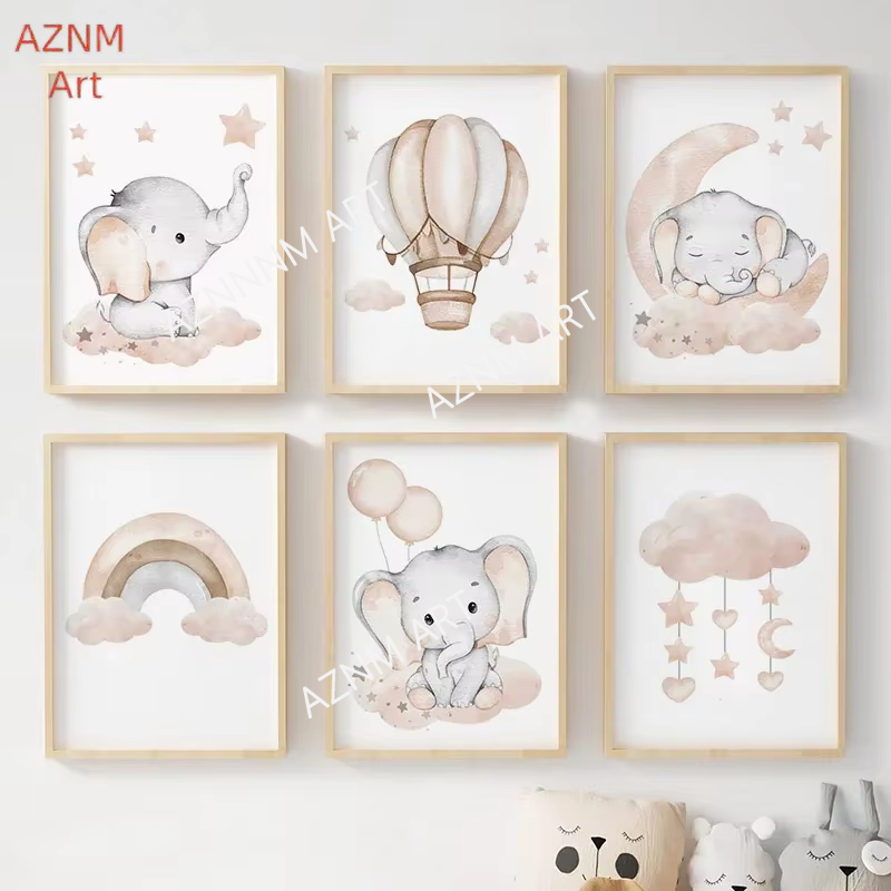 Elephant Balloon Rainbow Moon  - Baby Nursery Home recension och pris
