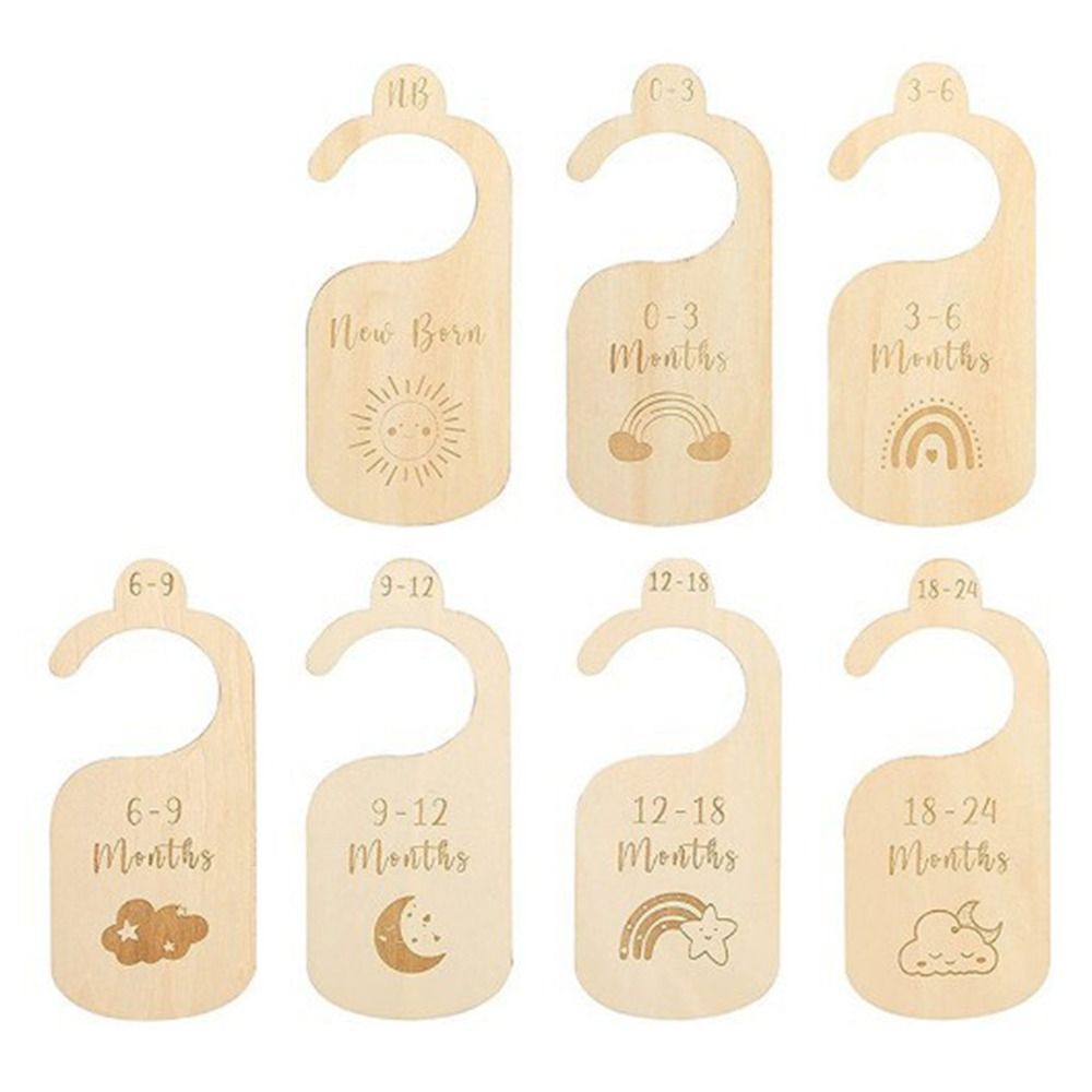 7/8Pcs Wood Baby Closet Divide - Baby Nursery Hangers recension och pris