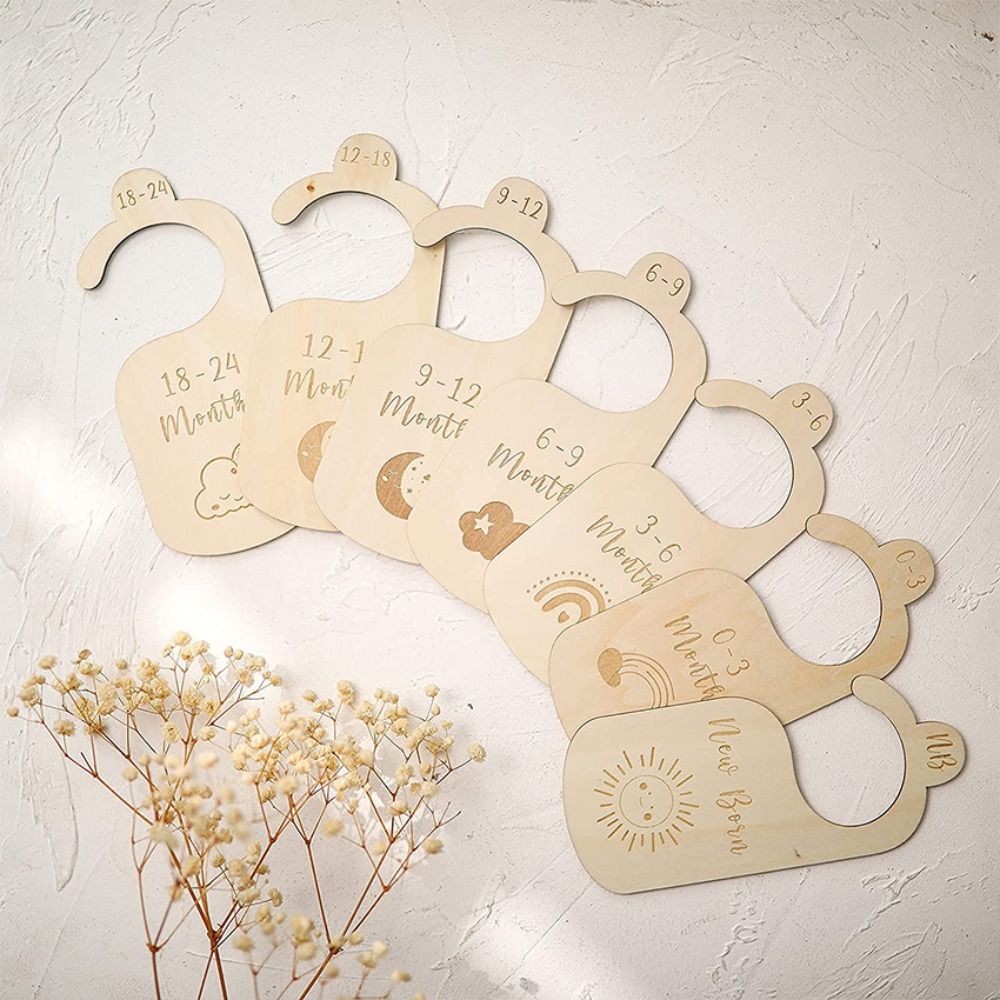 7/8Pcs Wood Baby Closet Divide - Baby Nursery Hangers recension och pris