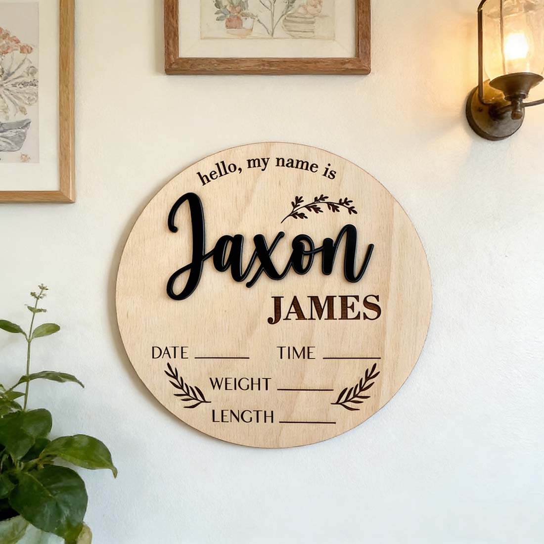 1Pc Custom Baby Announcement S - Baby Nursery Name Sign recension och pris