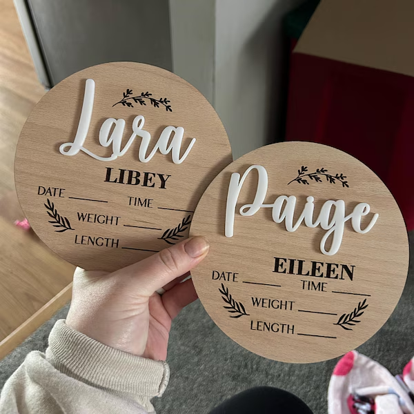 1Pc Custom Baby Announcement S - Baby Nursery Name Sign recension och pris