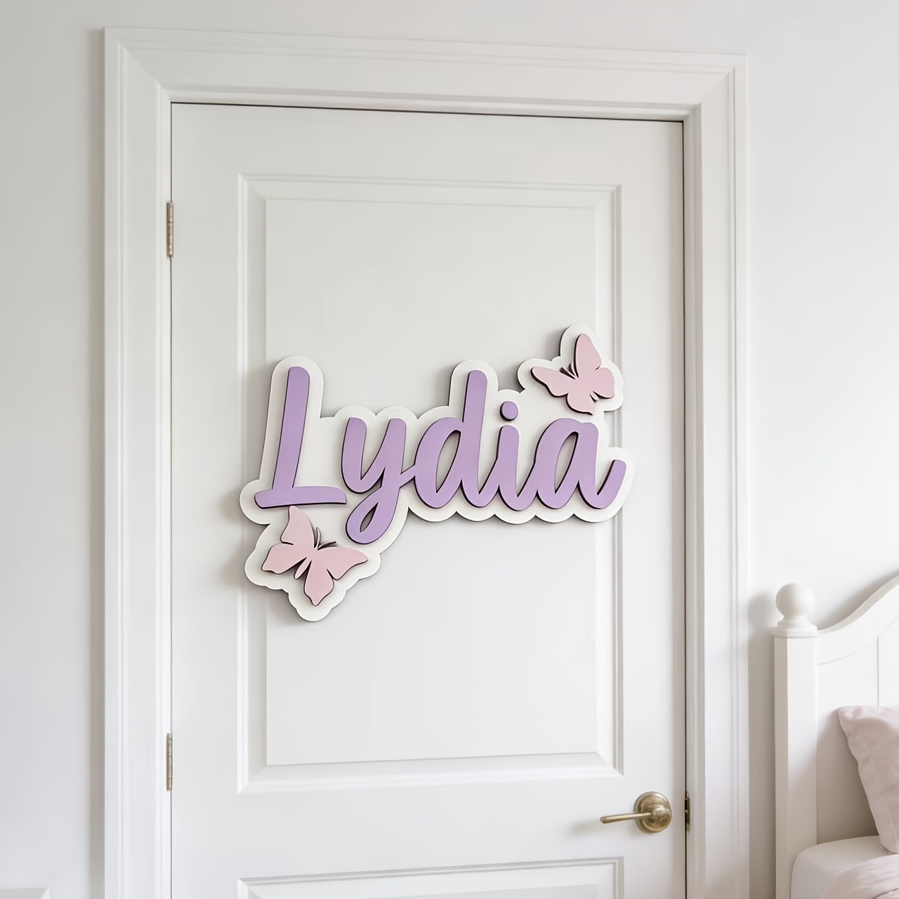 Personalized Blue & Pink Butte - Baby Nursery Name Sign recension och pris