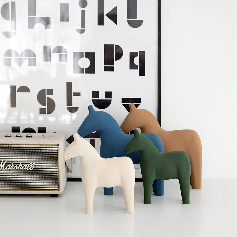 Nordic Wooden Horse Ornaments  - Baby Nursery Table recension och pris