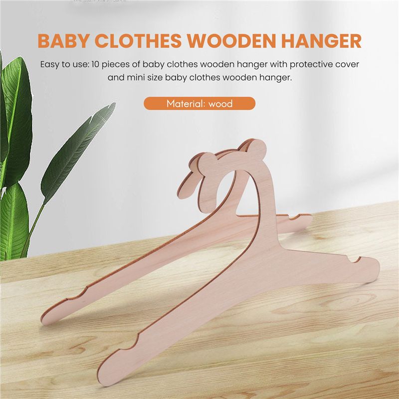 A04G-10 Pcs Wooden Hanger For  - Baby Nursery Hangers recension och pris