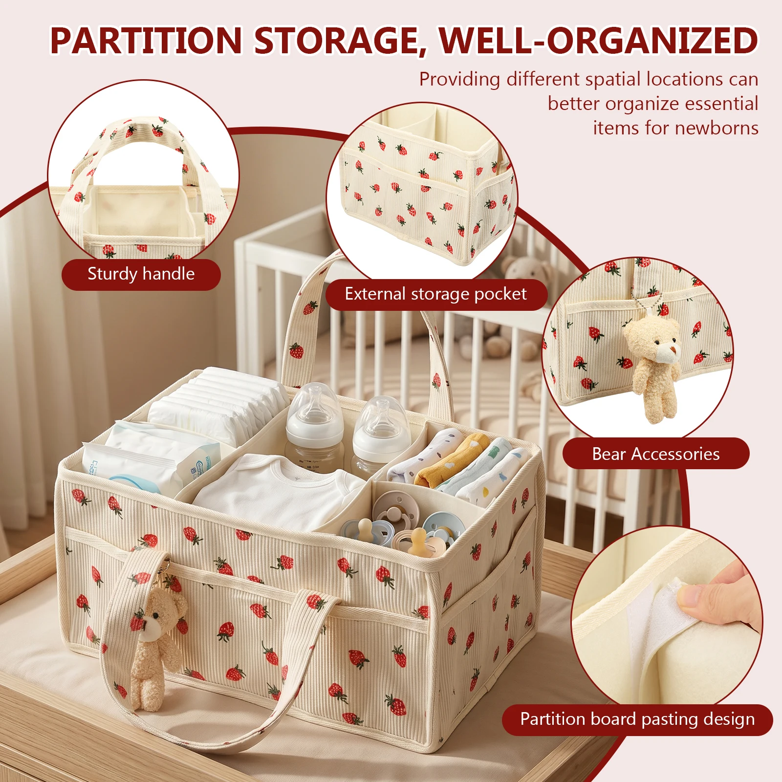 Baby Nappy Wipe Basket Organiz - Baby Nursery Organiser recension och pris