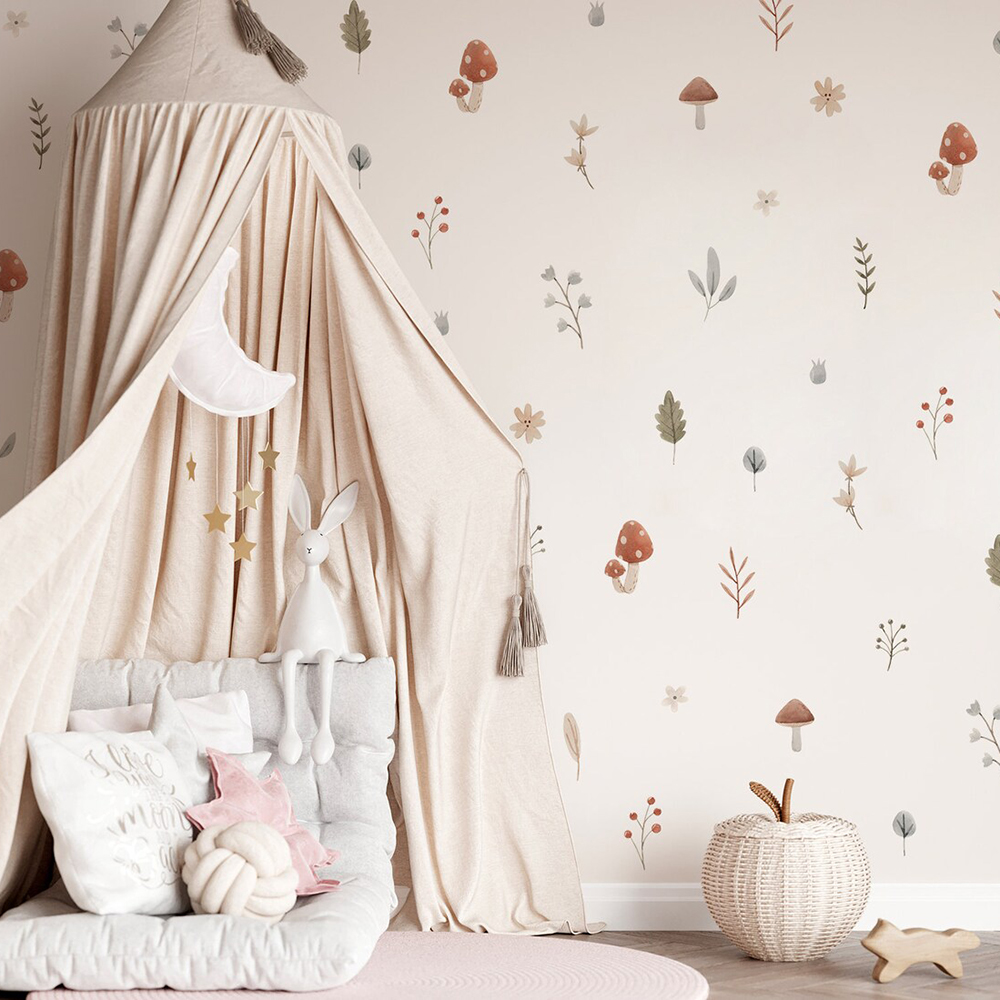 Boho Cartoon Mushroom Branch L - Baby Nursery Set Furniture recension och pris