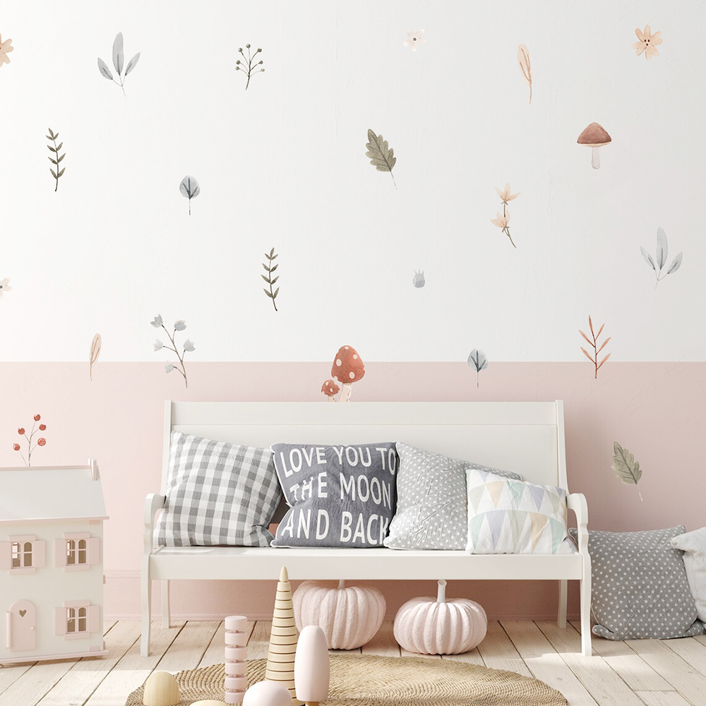 Boho Cartoon Mushroom Branch L - Baby Nursery Set Furniture recension och pris