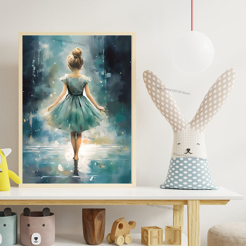 Watercolor Ballet Girl Shoes C - Baby Nursery Home recension och pris