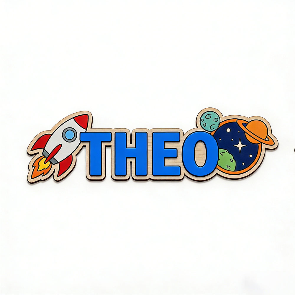 Personalized Space Rocket Name - Baby Nursery Name Sign recension och pris