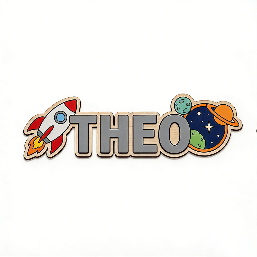 Personalized Space Rocket Name - Baby Nursery Name Sign recension och pris