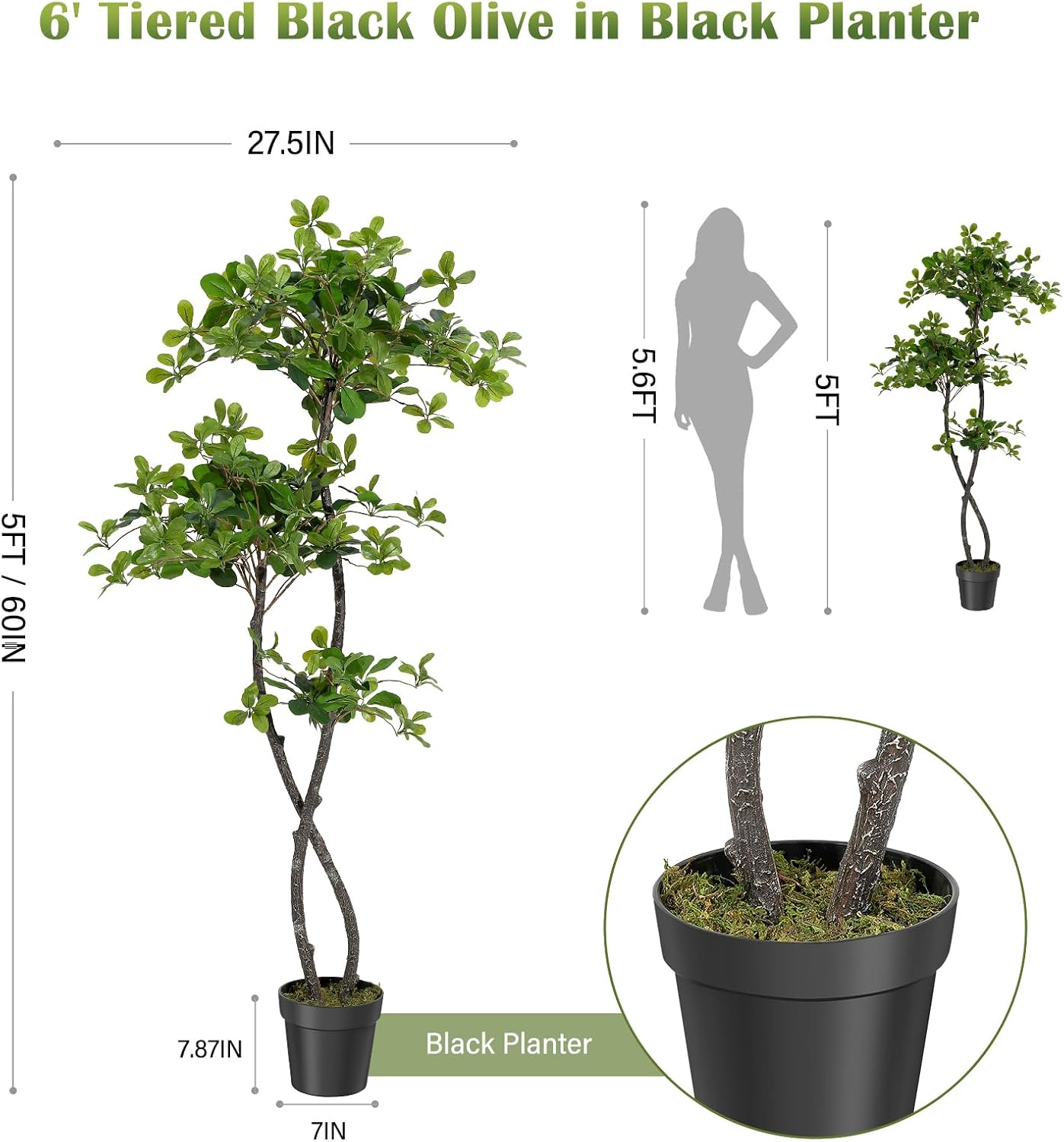 Artificial Plants Indoor, 5/6  - Baby Nursery Home recension och pris