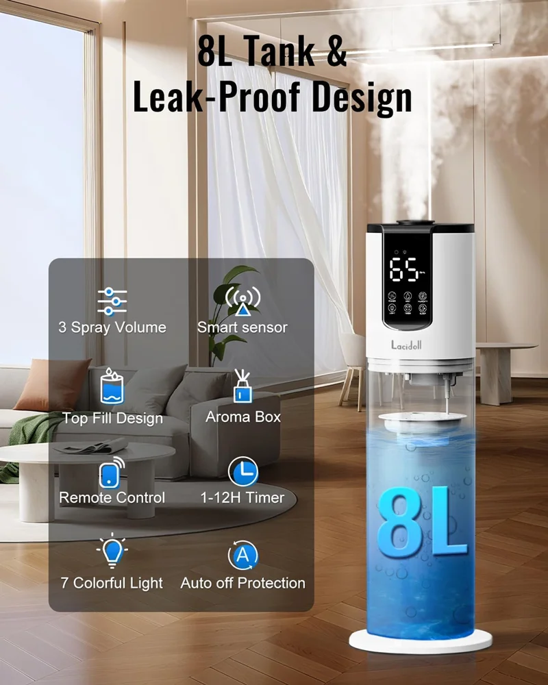 Ultra-Quiet Floor Ultrasonic H - Humidifier Nursery Quiet recension och pris
