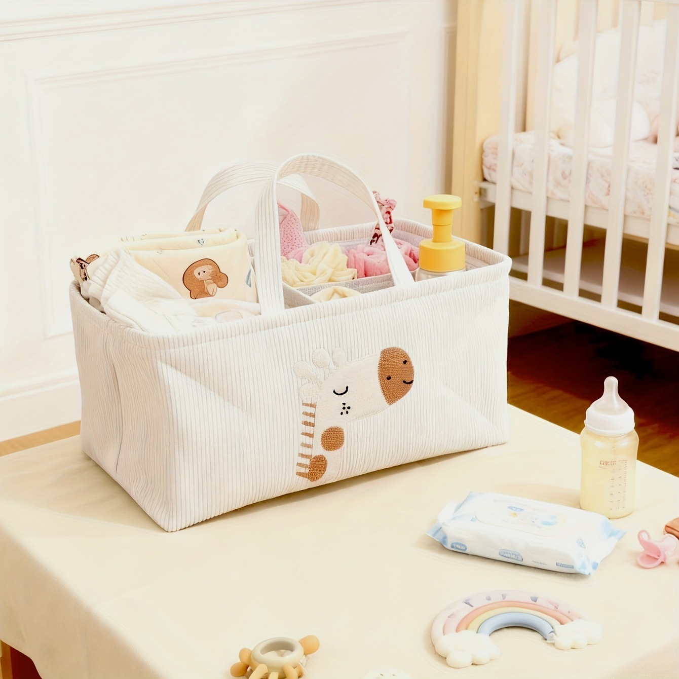 Cute Lion Diaper Caddy Foldabl - Baby Nursery Organiser recension och pris