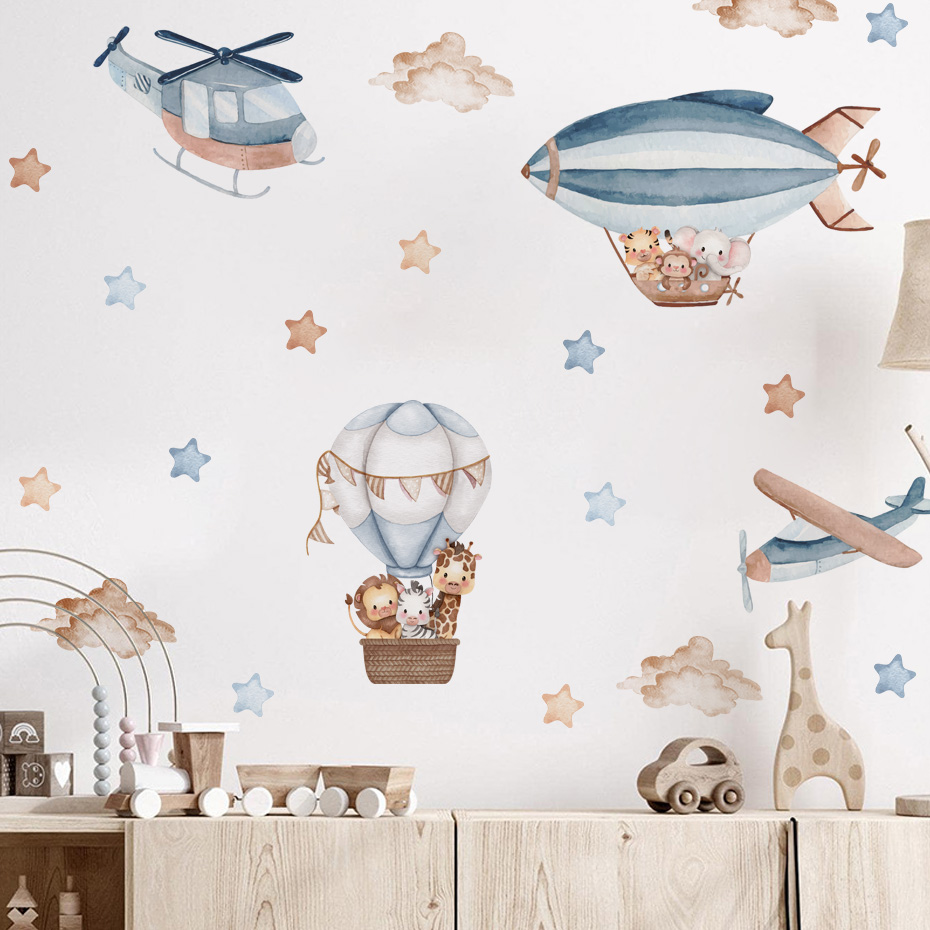 Watercolor Animals Hot Air Bal - Baby Nursery Set Furniture recension och pris