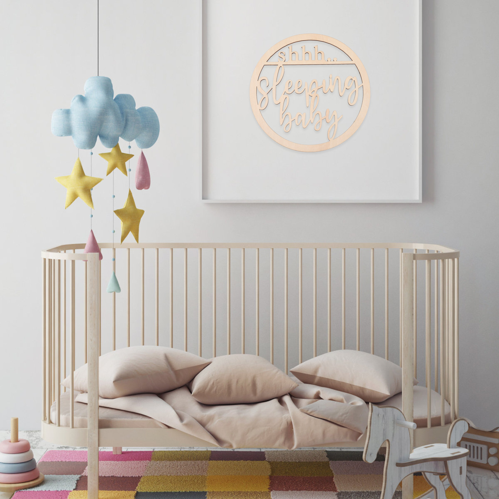 Hollow Wooden Baby Sleeping Si - Baby Nursery Hangers recension och pris