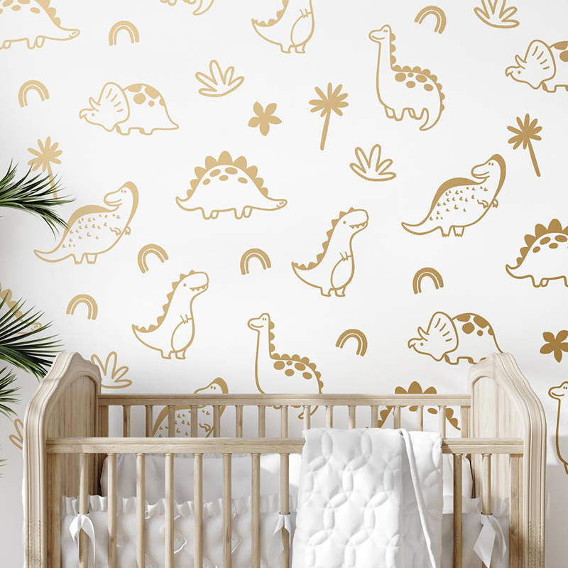 Geometric Dinosaur Tree Rainbo - Baby Nursery Set Furniture recension och pris