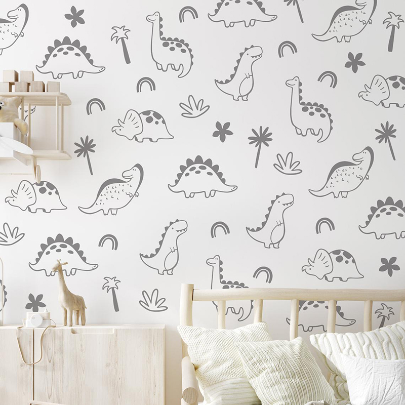 Geometric Dinosaur Tree Rainbo - Baby Nursery Set Furniture recension och pris