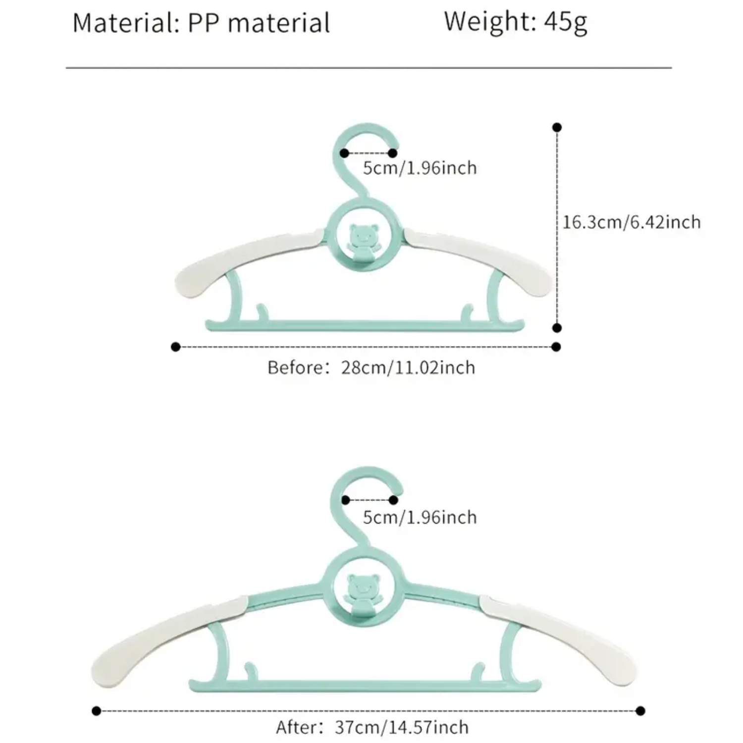 Adorable Non-Slip Set of 5 Sli - Baby Nursery Hangers recension och pris