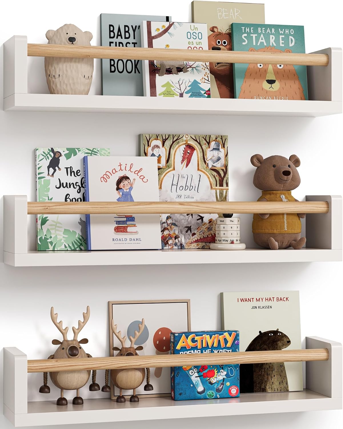 Set of 3 floating nursery book - Baby Nursery Shelf recension och pris