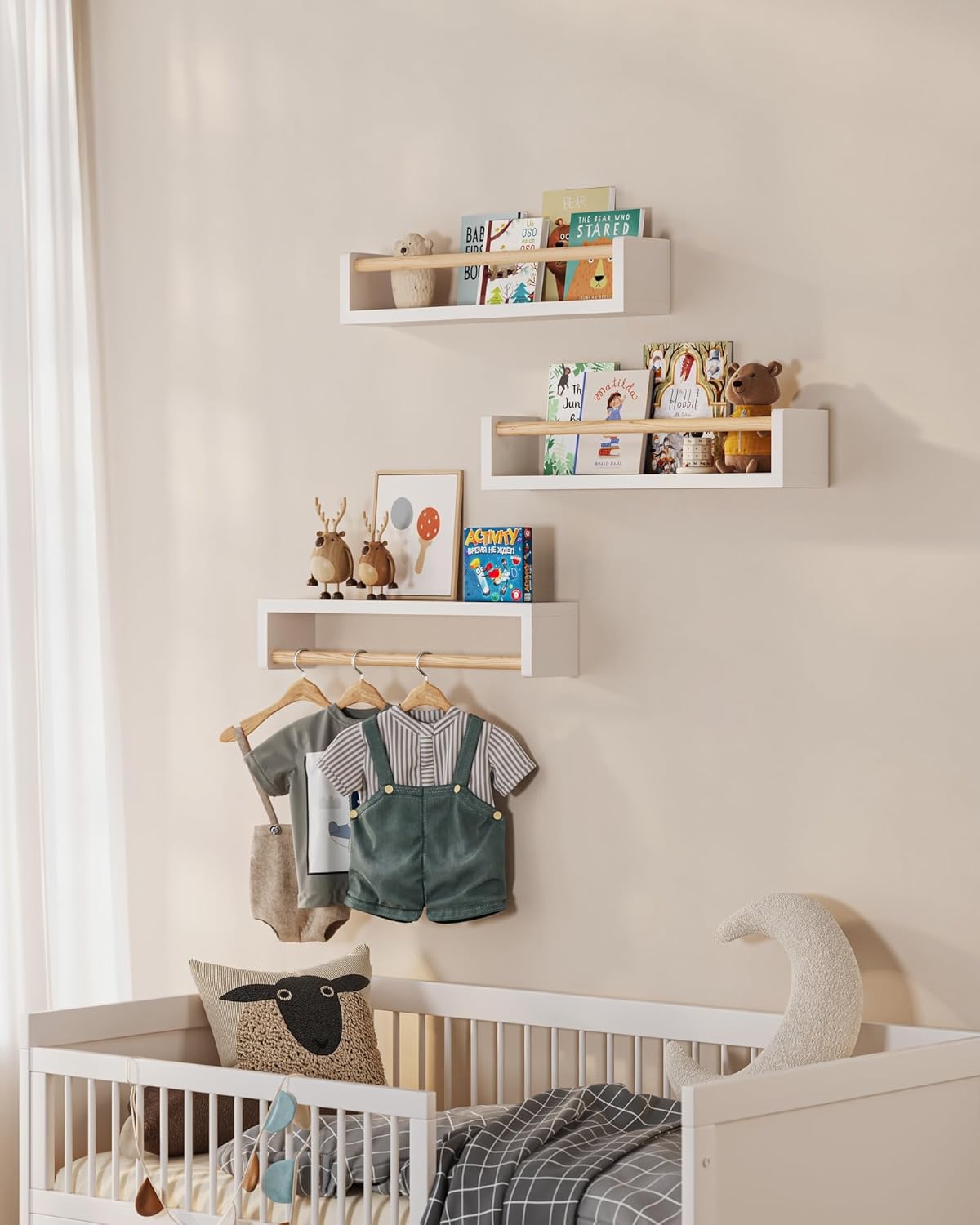 Set of 3 floating nursery book - Baby Nursery Shelf recension och pris