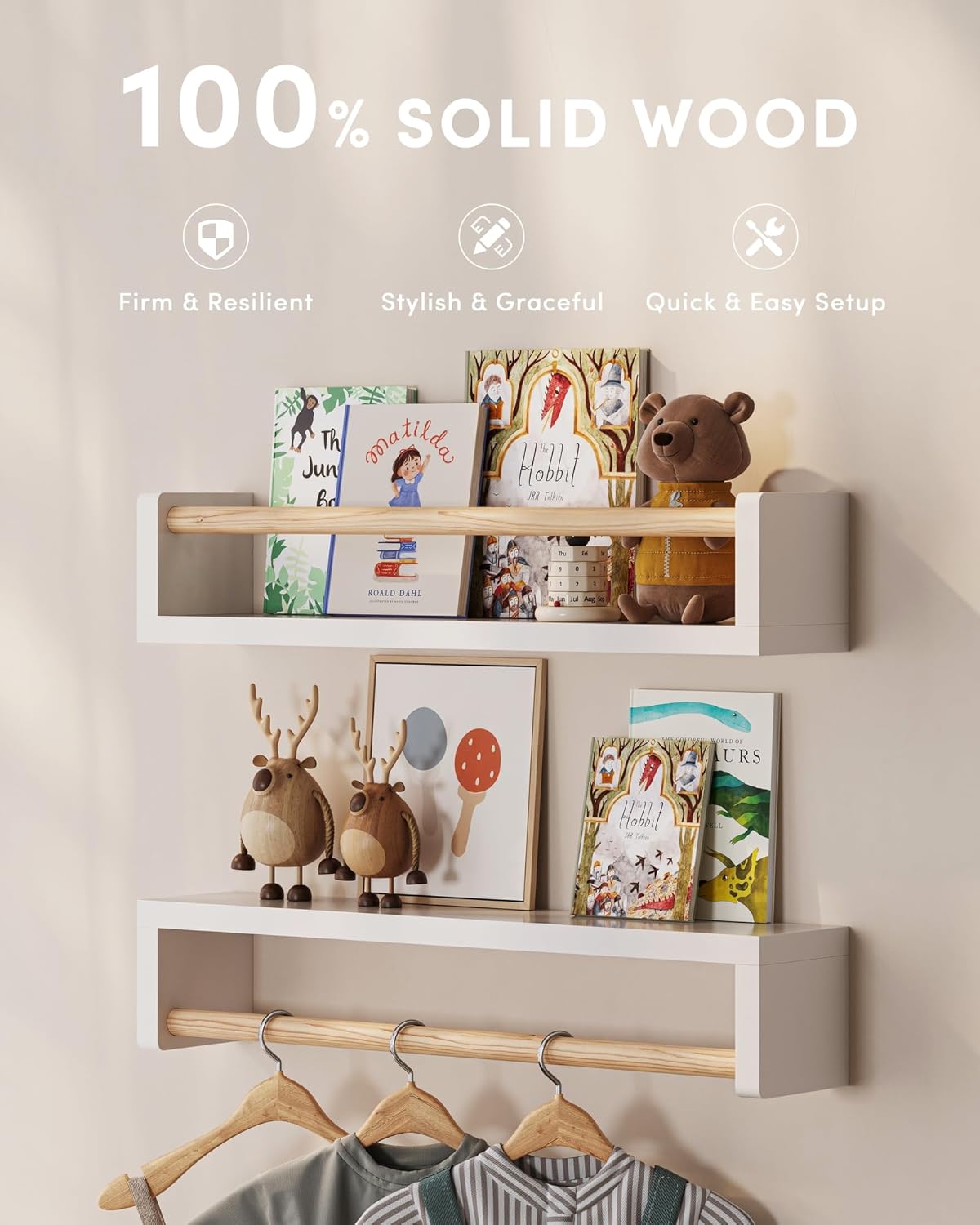 Set of 3 floating nursery book - Baby Nursery Shelf recension och pris