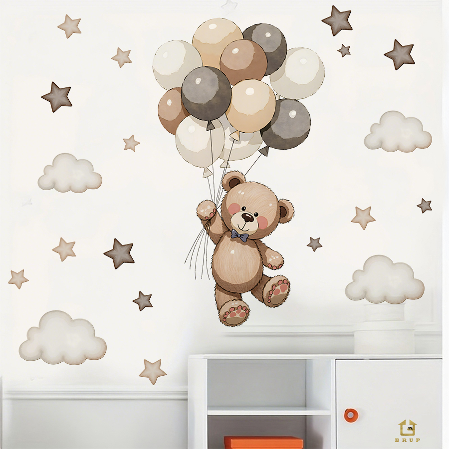 Adorable Teddy Bear Wall Decal - Baby Nursery Set Furniture recension och pris