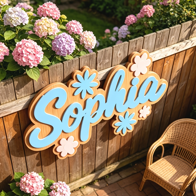 Personalized Floral Themed Nam - Baby Nursery Name Sign recension och pris