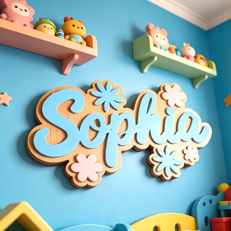 Personalized Floral Themed Nam - Baby Nursery Name Sign recension och pris