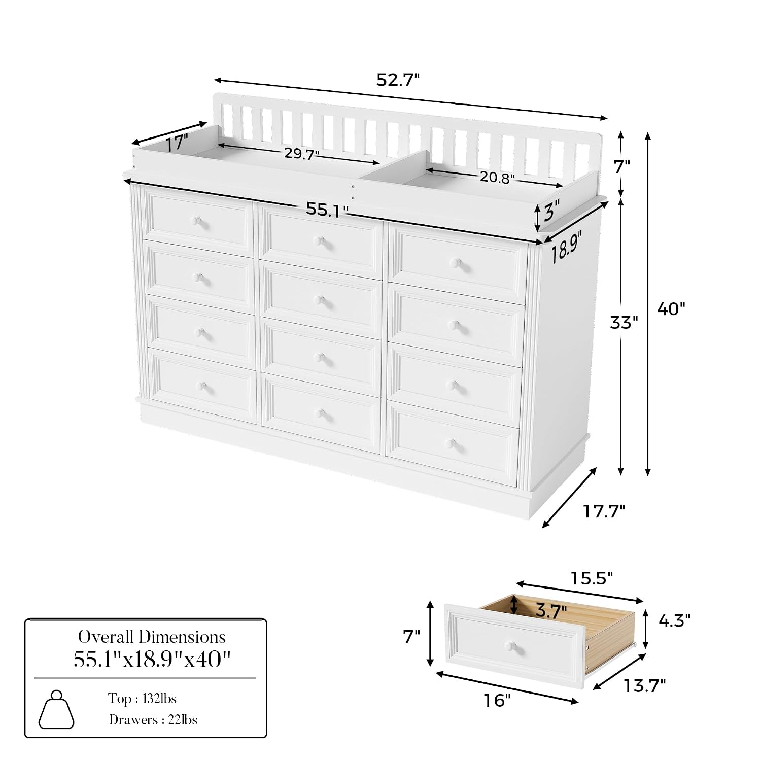 Baby Changing Table Dresser, 1 - Baby Nursery Table recension och pris