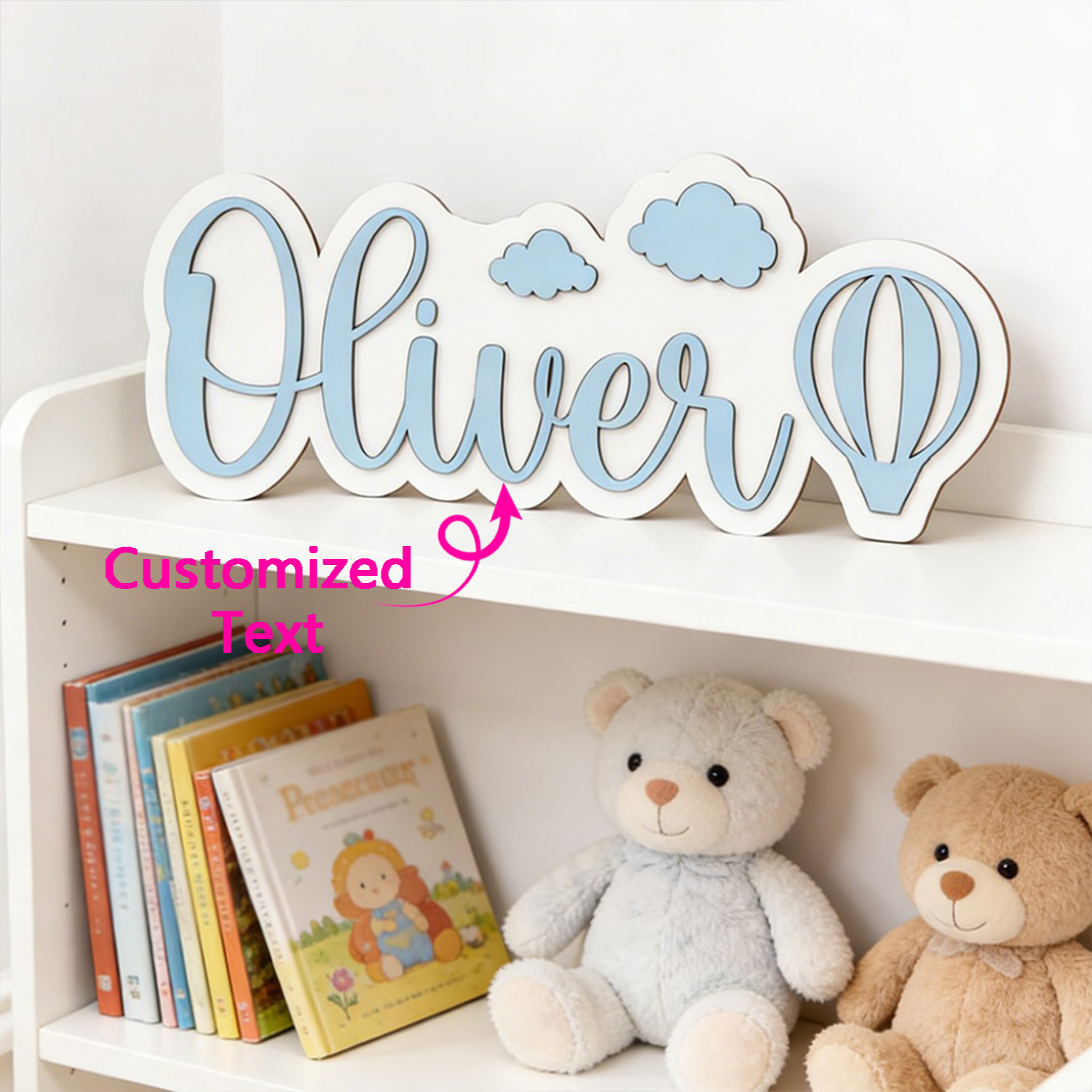 Personalized Hot Air Balloon & - Baby Nursery Name Sign recension och pris