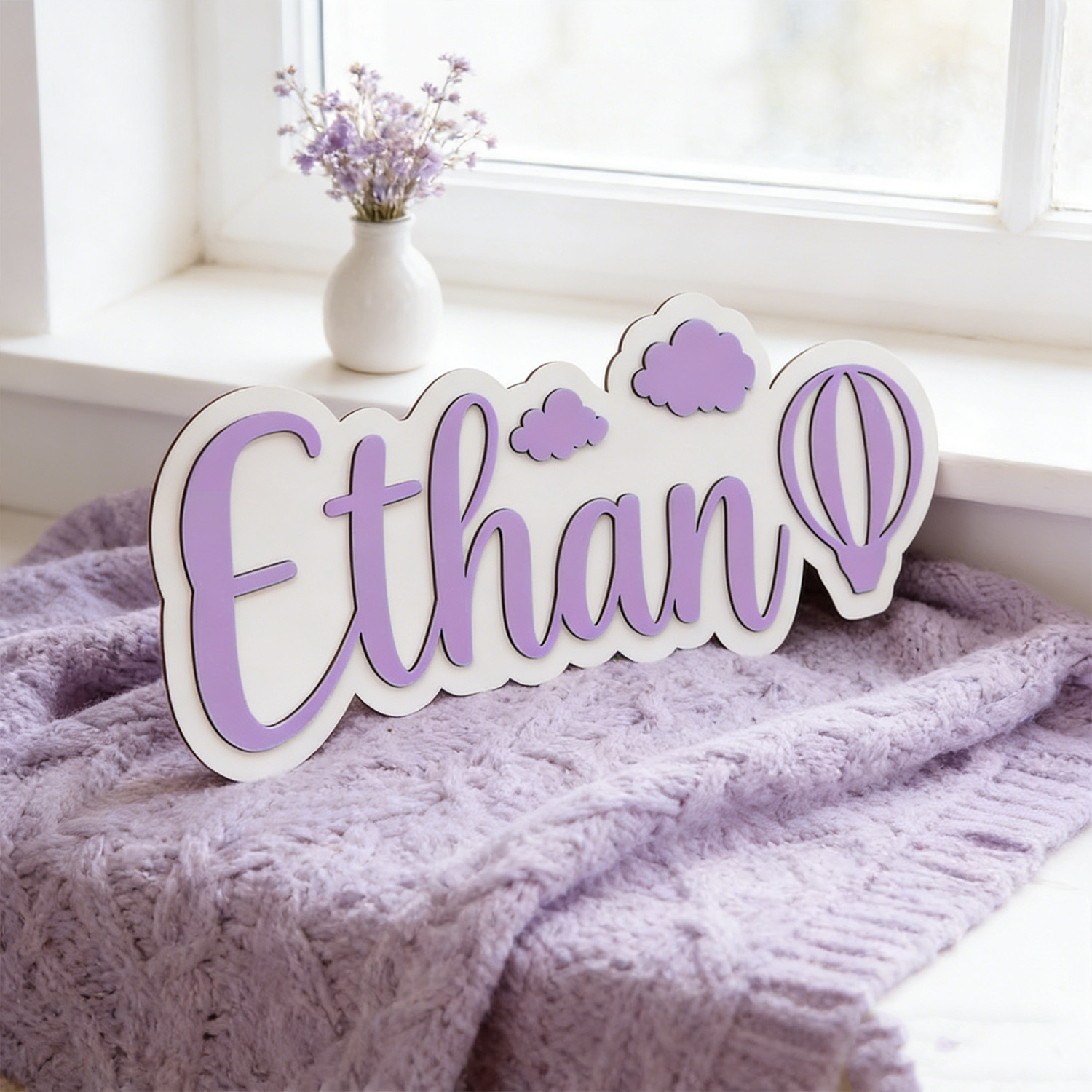 Personalized Hot Air Balloon & - Baby Nursery Name Sign recension och pris