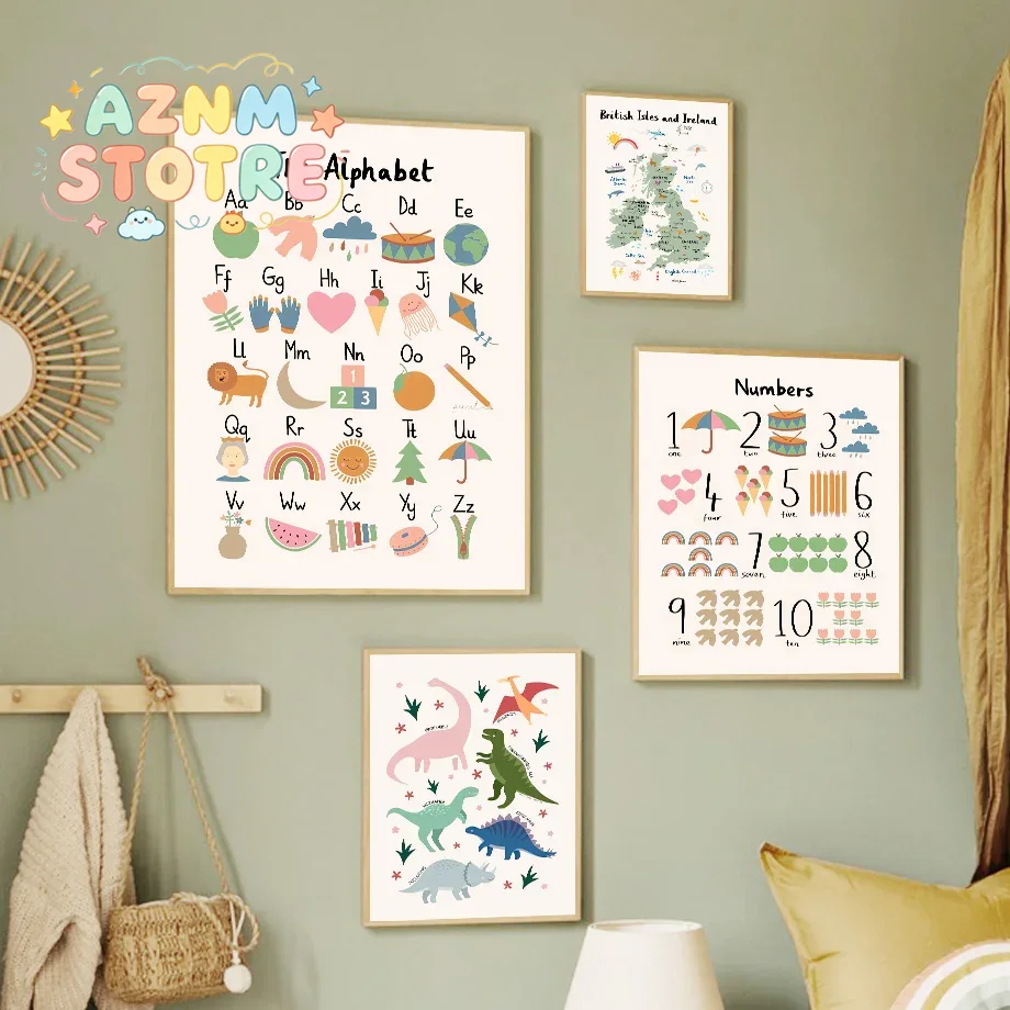 Animal World Map Dinosaur Alph - Baby Nursery Home recension och pris