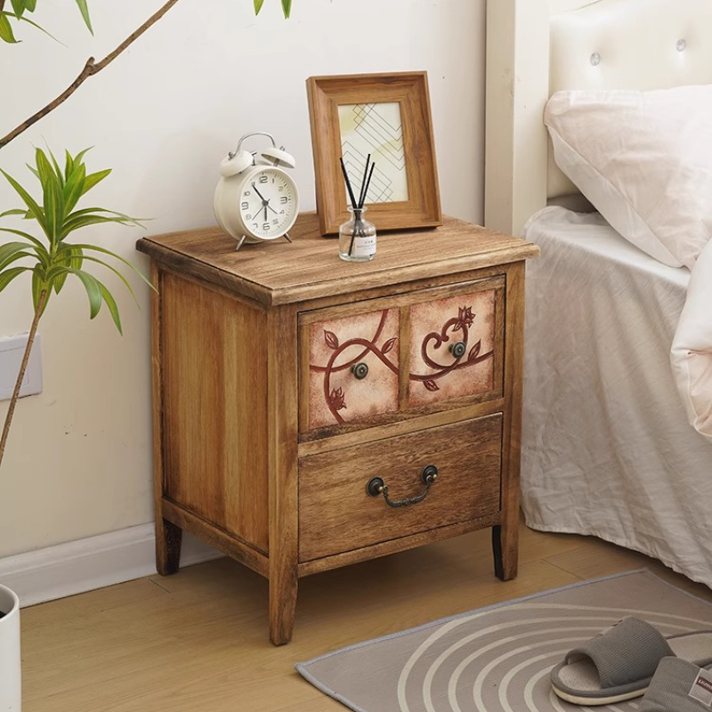 Natural Wood Nightstand Waterp - Baby Nursery Table recension och pris
