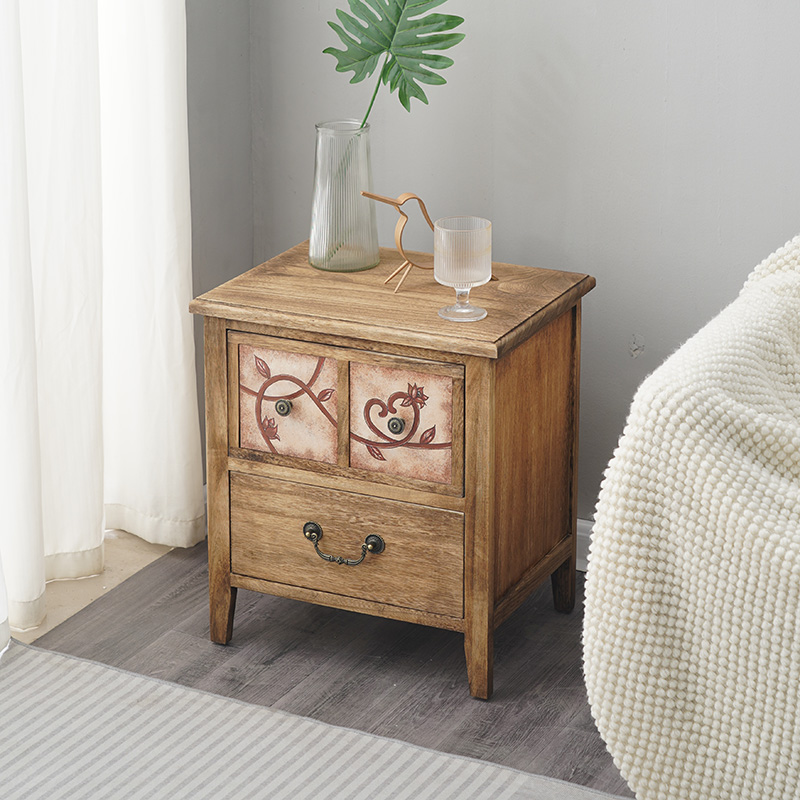 Natural Wood Nightstand Waterp - Baby Nursery Table recension och pris