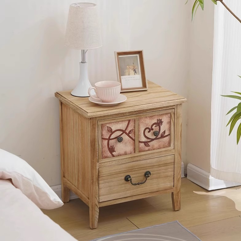 Natural Wood Nightstand Waterp - Baby Nursery Table recension och pris